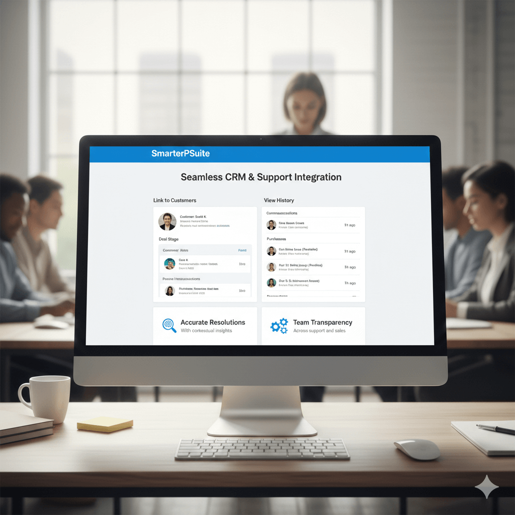 SmarterPSuite Ticket System Dashboard showing ticket management and assignments