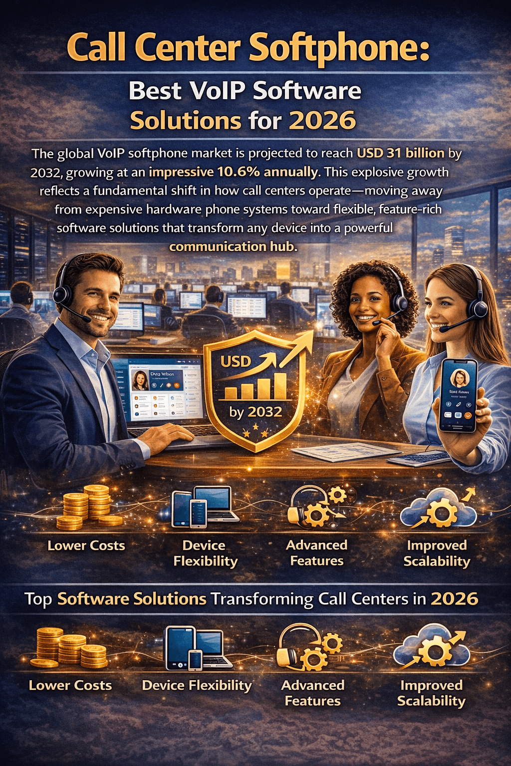 Call Center Softphone | Best VoIP Solutions 2026 - Intell Call